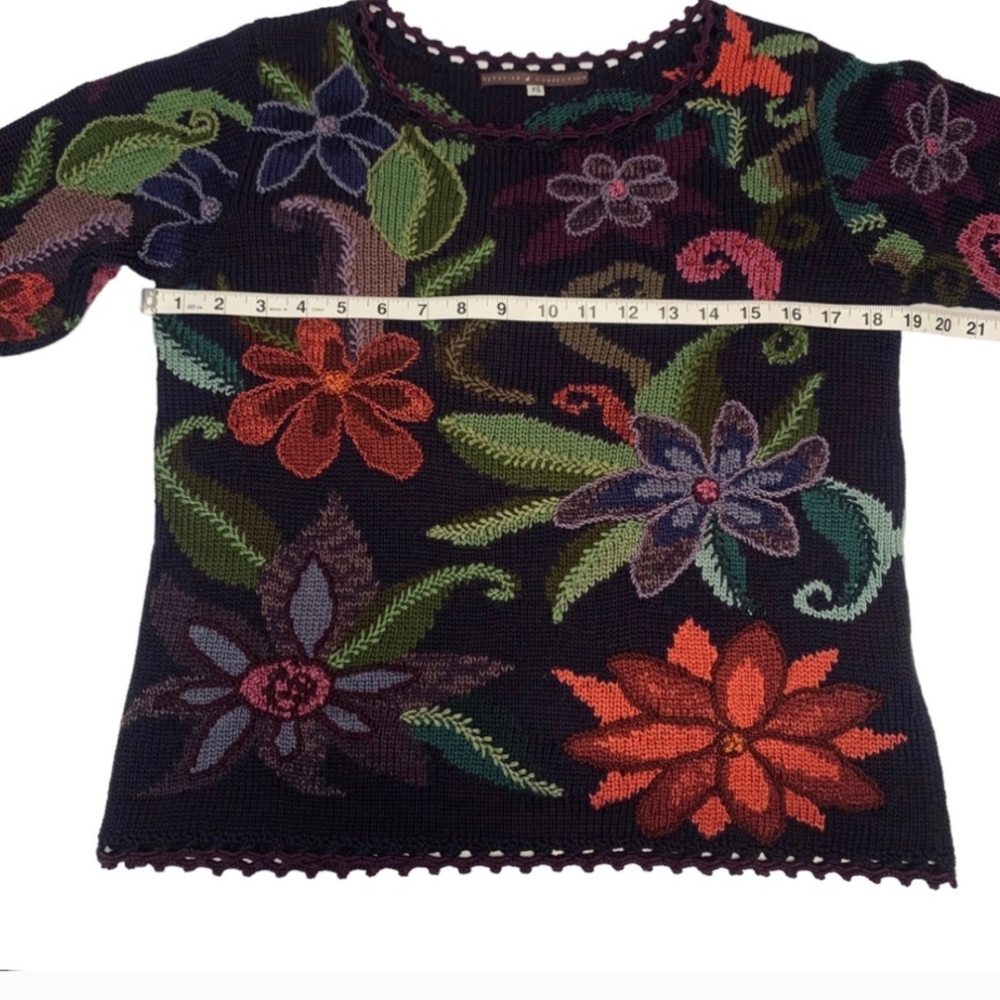 Peruvian Connection Floral Knit Sweater - Multicolor - Picture 9 of 11